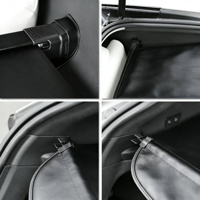 Retractable Leather Cargo Organizer Shield Shade for Tesla Model Y 2021-2025