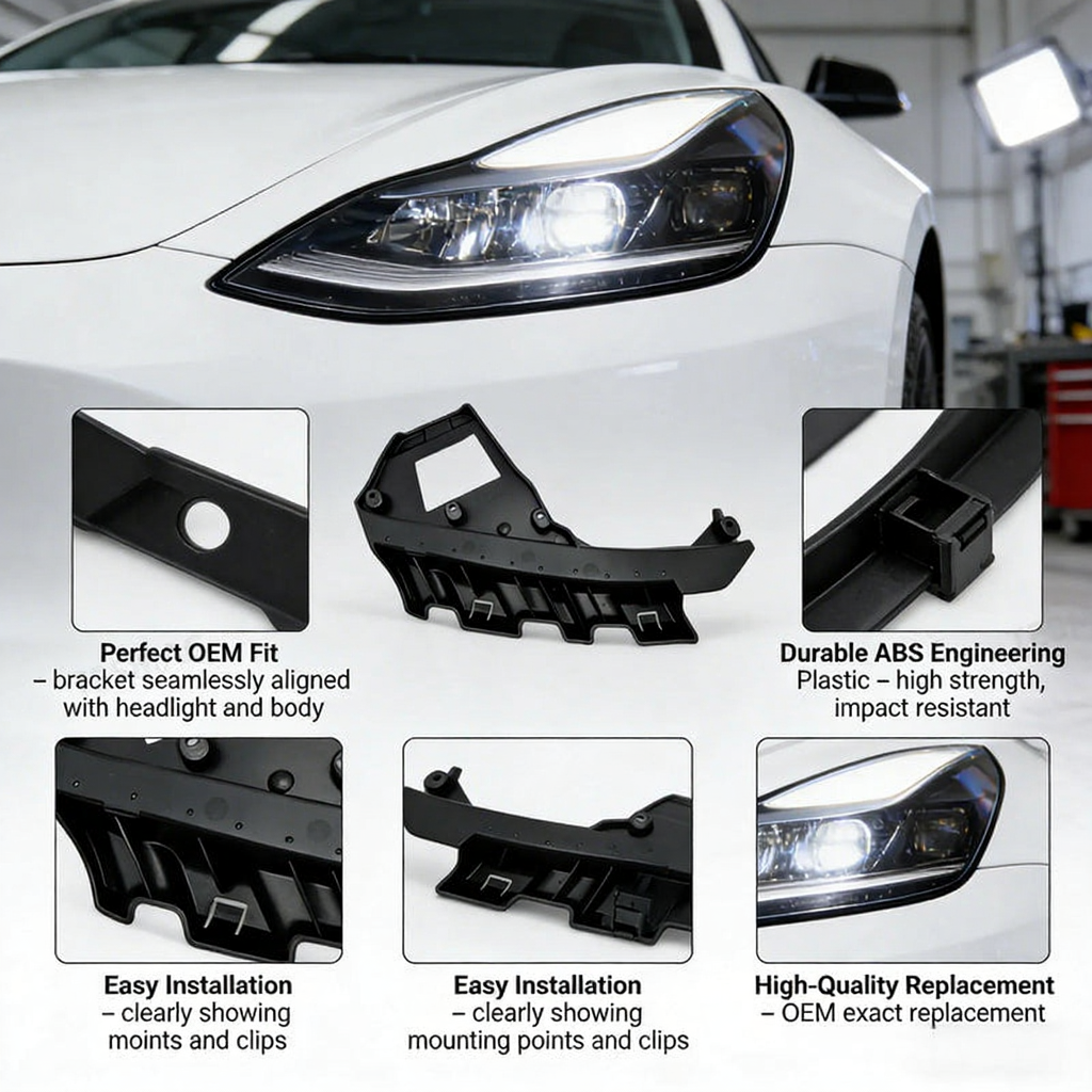 Headlight Support Bracket For Tesla Model 3 / Y Headlamp Mount (1514952-00-B / 1514953-00-B）