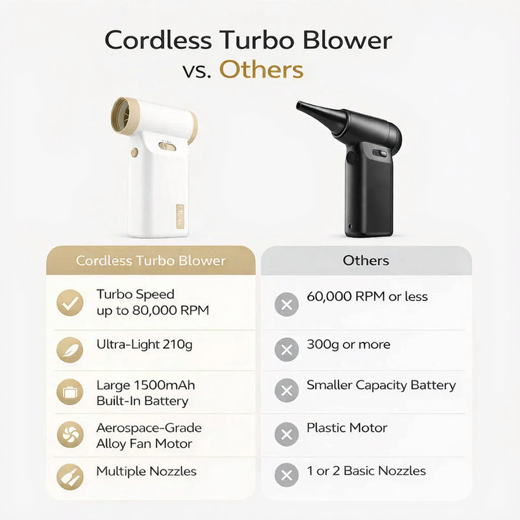 Tesla Portable Turbo Blower – Cordless Air Cleaner for Cars Keyboards & Hard-to-Reach Areas