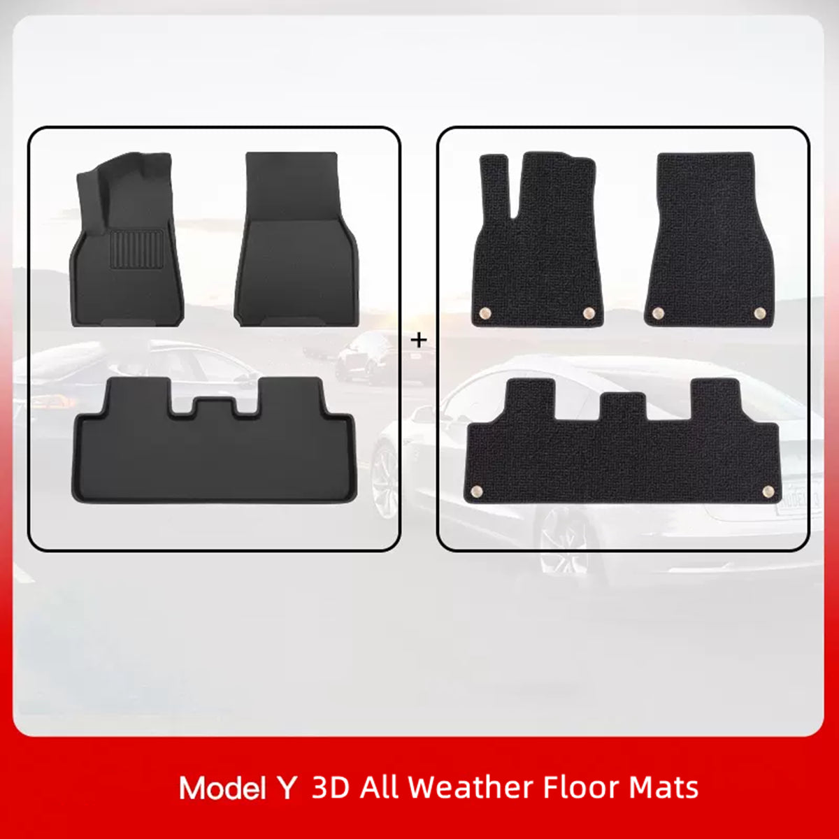 3D All Weather Tesla Model Y Floor Mats Secondary image