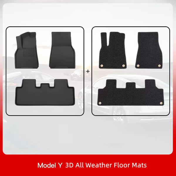 3D All Weather Tesla Model Y Floor Mats