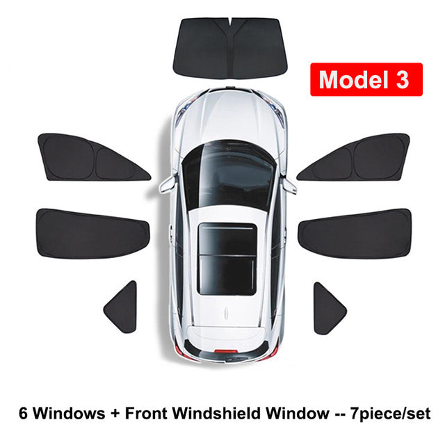 Front Rear Windshield Sunshade for Tesla Model 3/Y