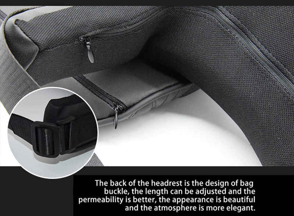 Embroidered Tesla Leather Headrest