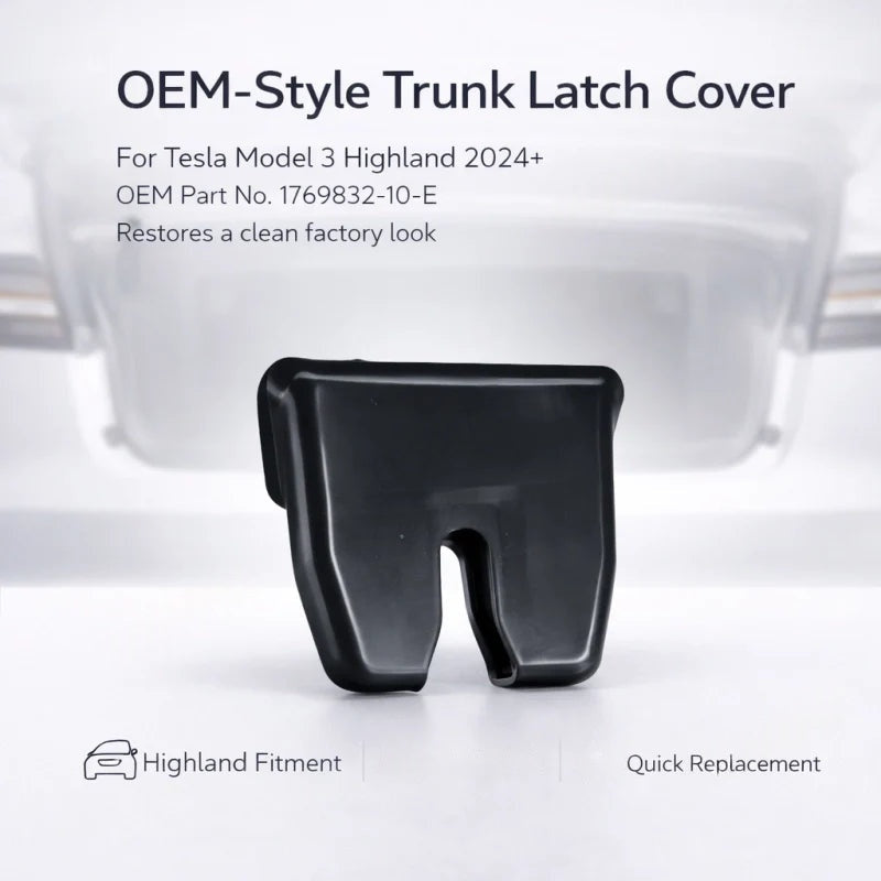 OEM-Style Trunk Latch Cover for Tesla Model 3 Highland 2024+ | 1769832-10-E