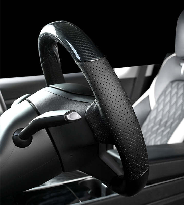 Leather Steering Wheel Cover for Tesla Model 3 Highland/3/Y
