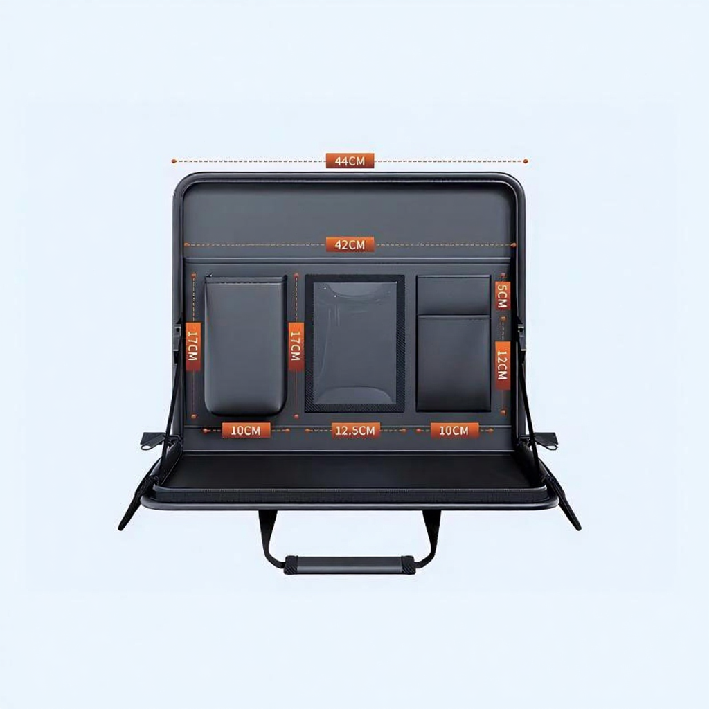 Tesla 2-in-1 Foldable Steering Wheel & Backseat Tray Organizer | Multi-Use Car Table