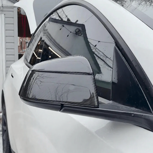 Carbon Fiber Side Mirror Covers for Tesla Model Y Juniper - Protective Cover