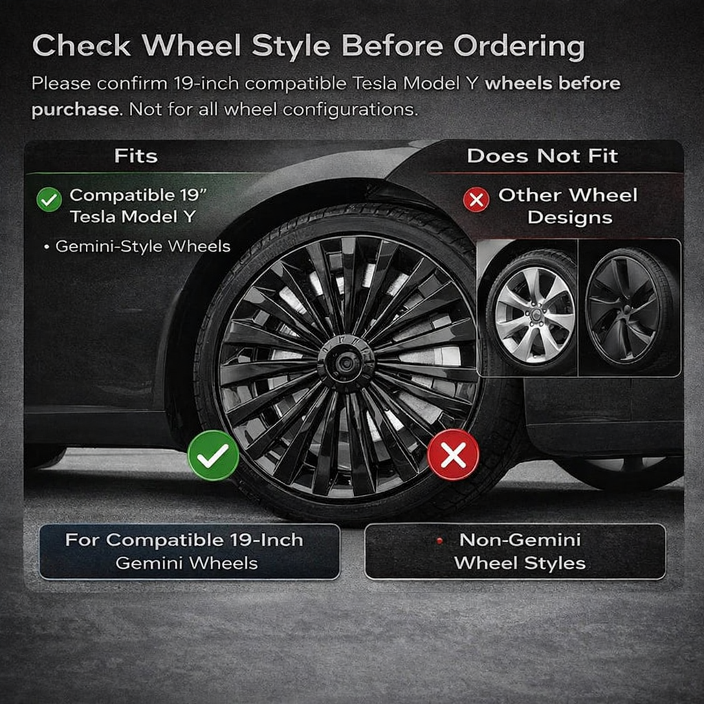 19" Wheel Covers for Tesla Model Y Wheels Rim Protectors (2020-2025.03)