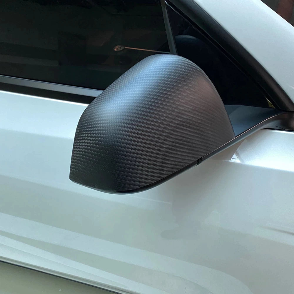 Tesla Model Y Carbon Fiber Mirror Caps -Real Molded Carbon Fiber（2019-2024）