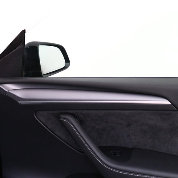 Carbon Fiber Interior Door Panel Cover Trim Fit For Tesla Model 3/Y （2021-2023）