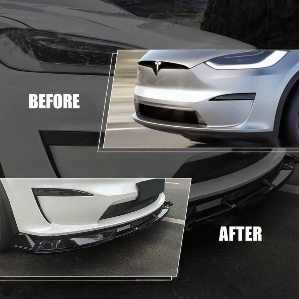 ABS Front Bumper Lip Spoiler for Tesla Model X （2022-2025）
