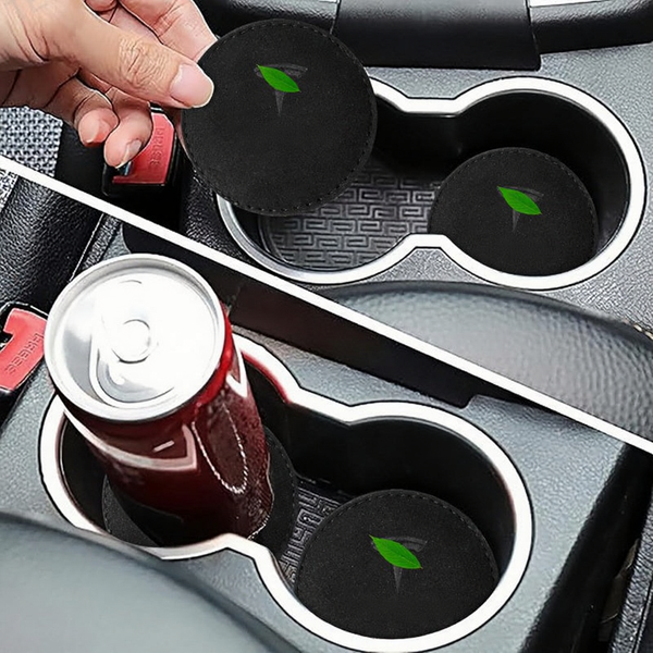 Suede Anti-Slip Drink Coasters for Tesla