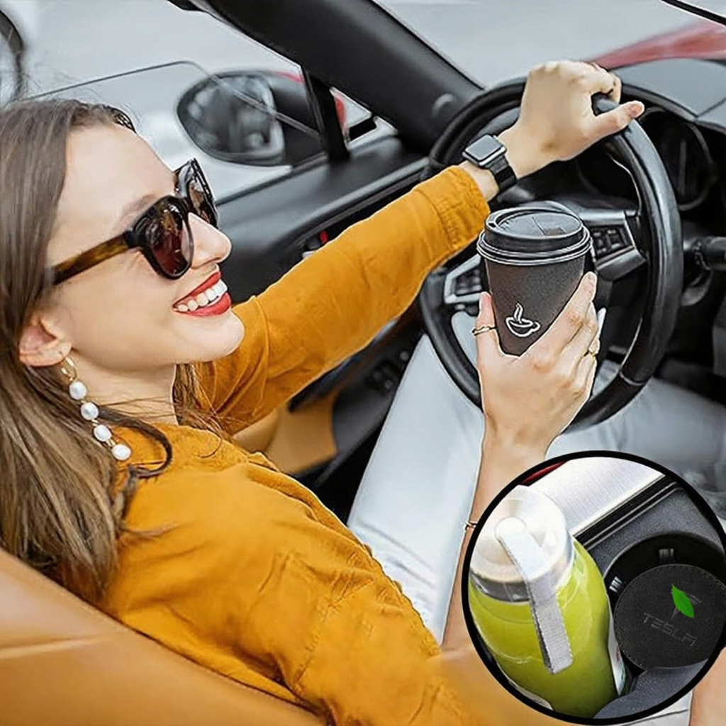 Suede Anti-Slip Drink Coasters for Tesla