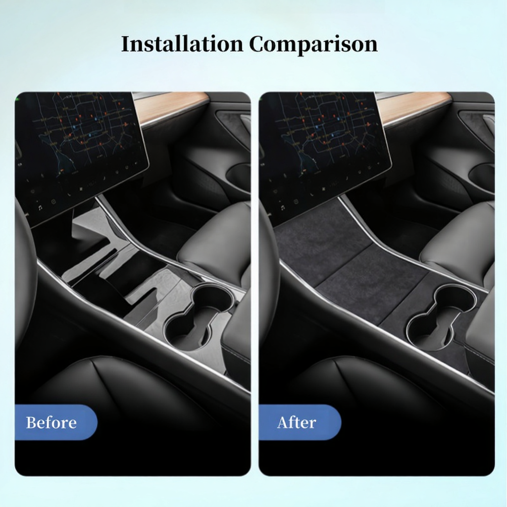Alcantara Center Console Panel Cover for Tesla Model 3/Y