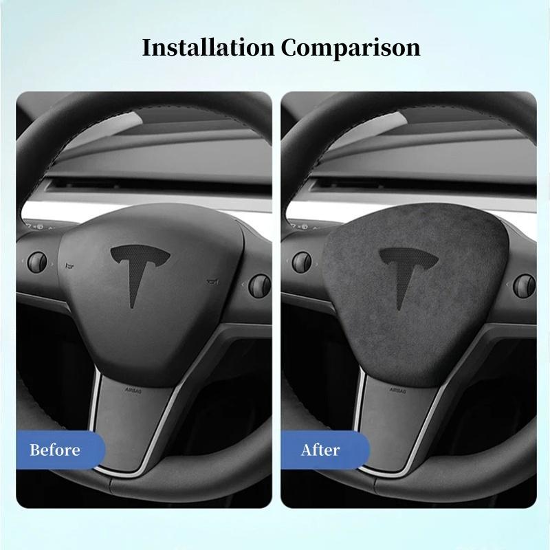Alcantara Horn Airbag Cover for Tesla Model 3/Y