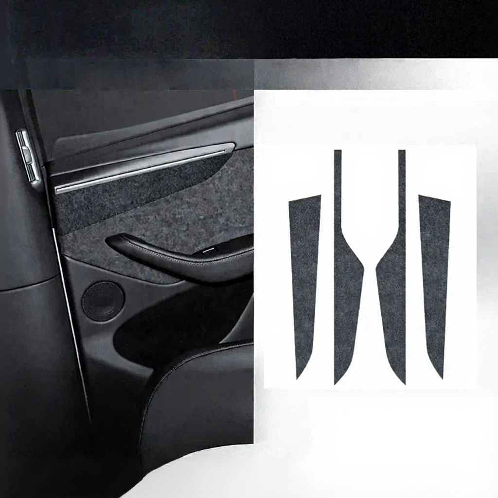 Alcantara Panel Overlays Door Trim Strips for Tesla Model Y 2019-2024