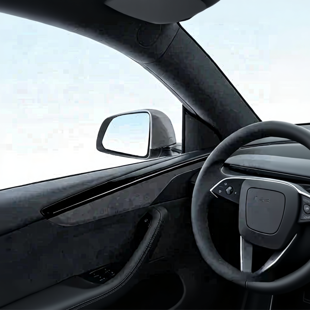 Alcantara Panel Overlays Door Trim Strips for Tesla Model Y 2019-2024 Secondary image
