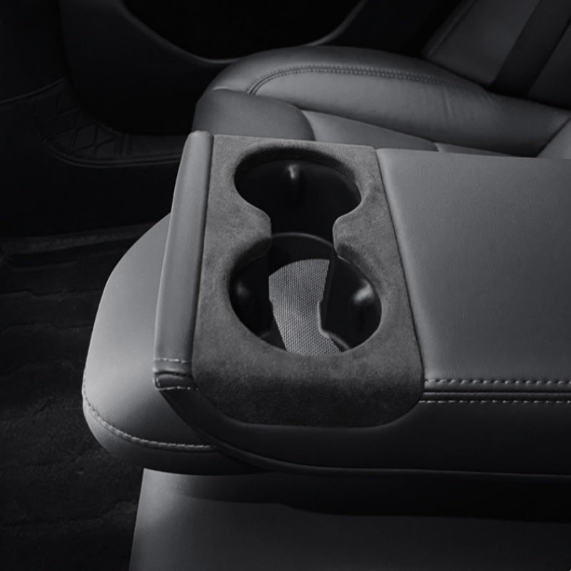 Alcantara Rear Seat Cup Holder Protection Cover For Tesla Model 3 Highland/Y Juniper