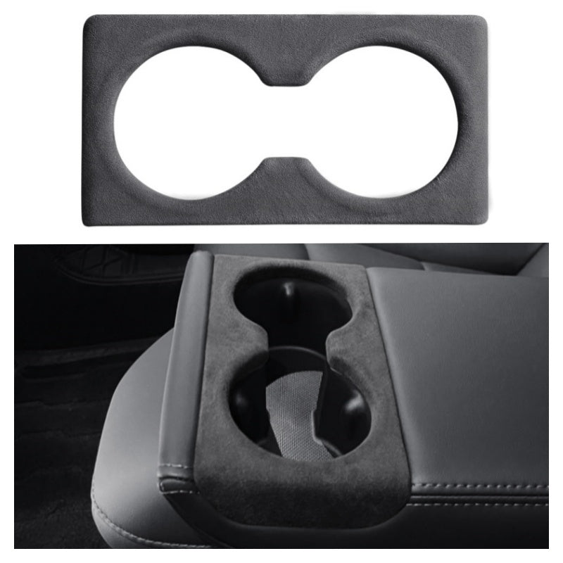 Alcantara Rear Seat Cup Holder Protection Cover For Tesla Model 3 Highland/Y Juniper