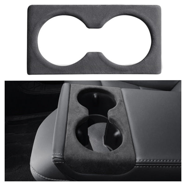 Alcantara Rear Seat Cup Holder Protection Cover For Tesla Model 3 Highland/Y Juniper