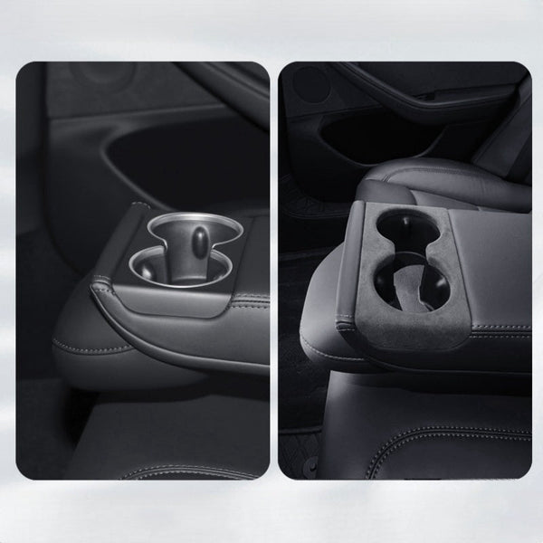 Alcantara Rear Seat Cup Holder Protection Cover For Tesla Model 3 Highland/Y Juniper
