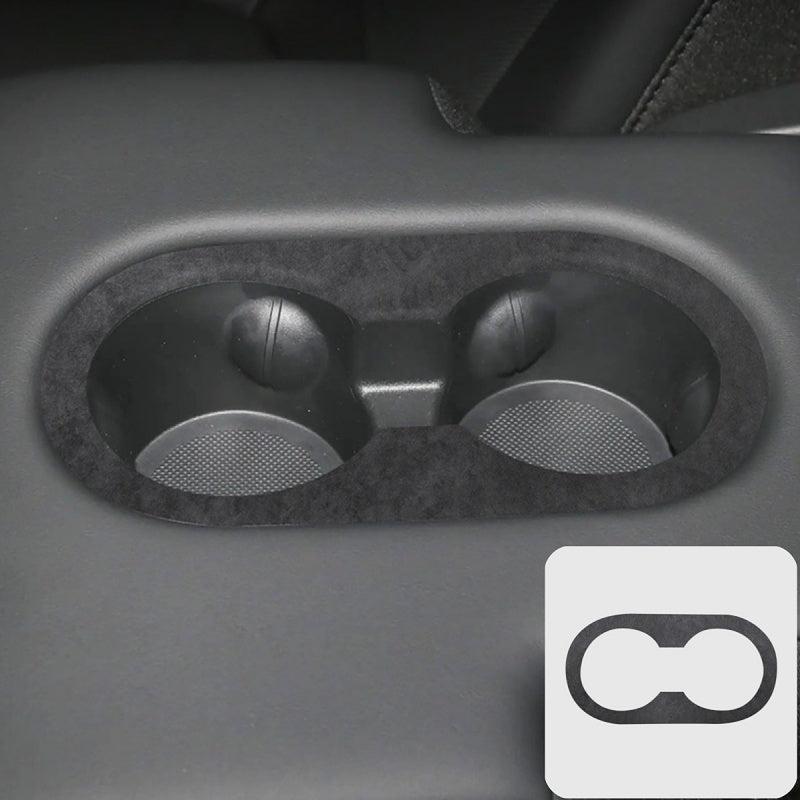 Alcantara Rear Seat Cup Holder Protection Cover for Tesla Model Y Juniper Main image