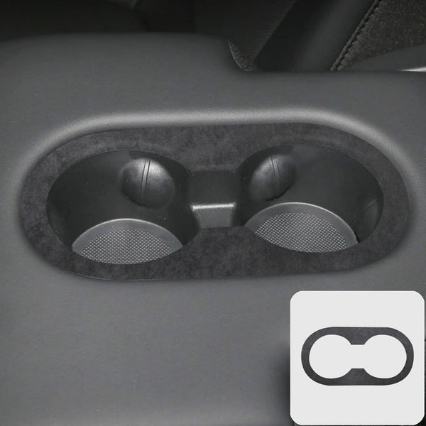 Alcantara Rear Seat Cup Holder Protection Cover for Tesla Model Y Juniper