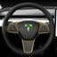 Alcantara Steering Wheel Panel Patch for Tesla Model 3/Y