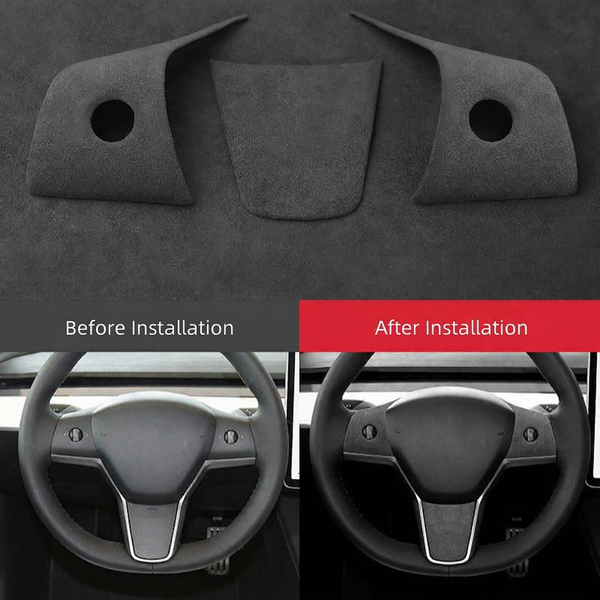 Alcantara Steering Wheel Panel Patch for Tesla Model 3/Y