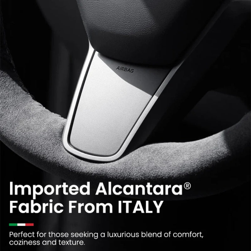 Alcantara Tesla Hand Stitch Steering Wheel Cover for Model 3/Y (2017-2024) Secondary image
