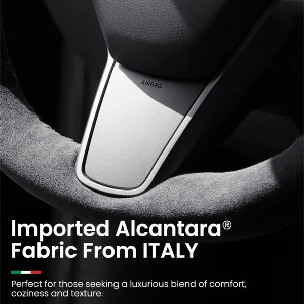 Alcantara Tesla Hand Stitch Steering Wheel Cover for Model 3/Y (2017-2024)