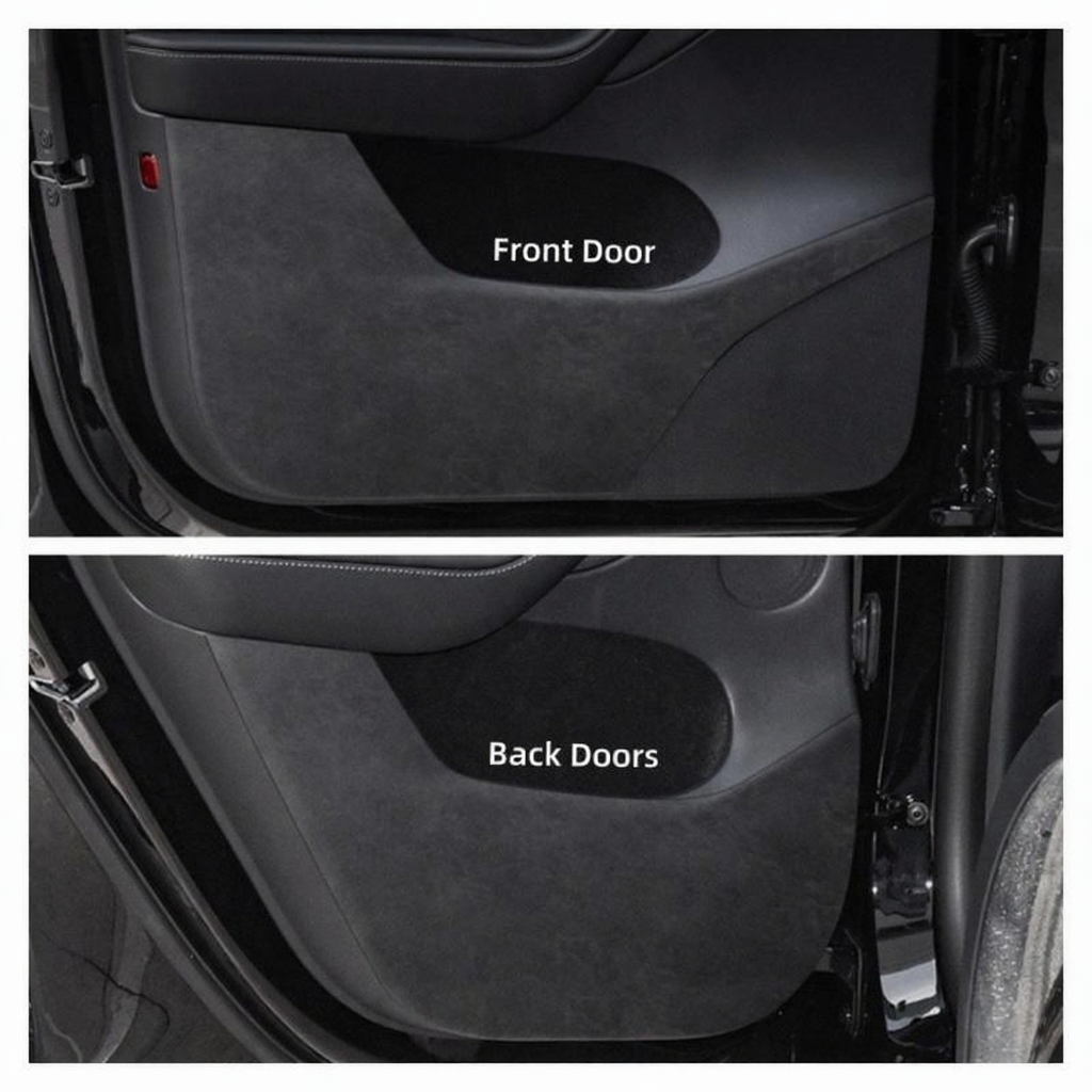 Alcantara door kick protection mat for Tesla Model 3/Y