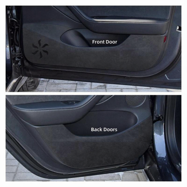 Alcantara door kick protection mat for Tesla Model 3/Y