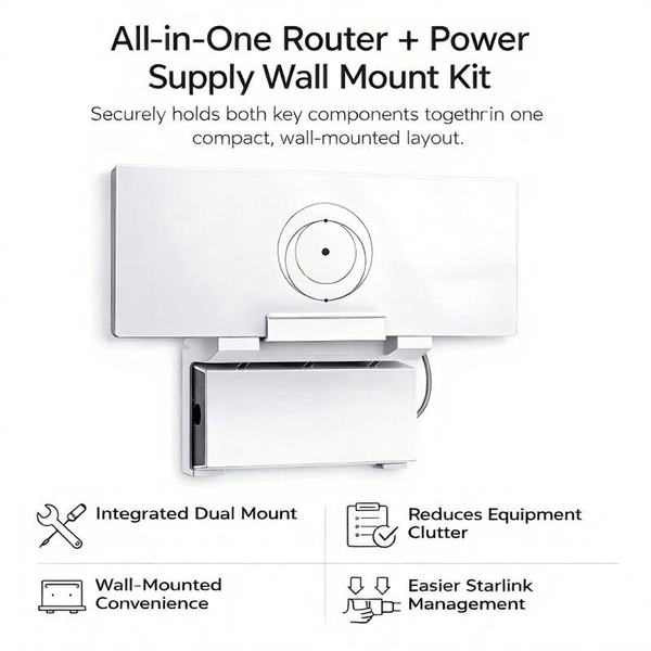 All-in-One Router & Power Supply Wall Mount Kit for Starlink Gen 3