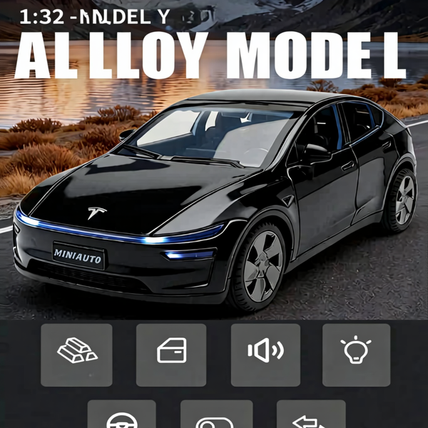 1:32 Alloy Car Model with Sound and Light Diecast for Tesla Model Y Juniper
