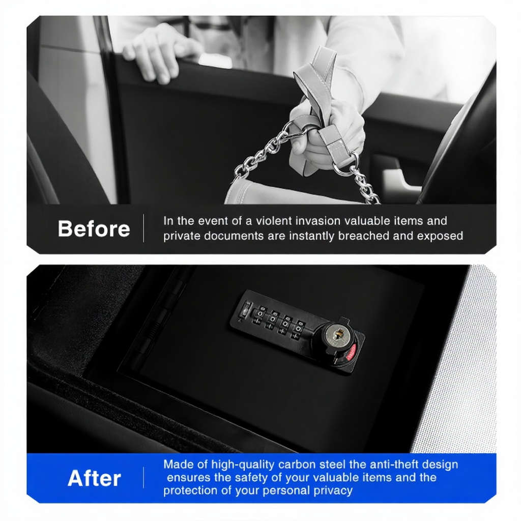 Anti-Theft Center Console Lock Box for Tesla Model 3 Highland/Model Y Juniper