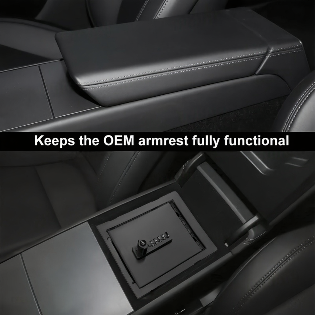 Anti-Theft Center Console Lock Box for Tesla Model 3 Highland/Model Y Juniper