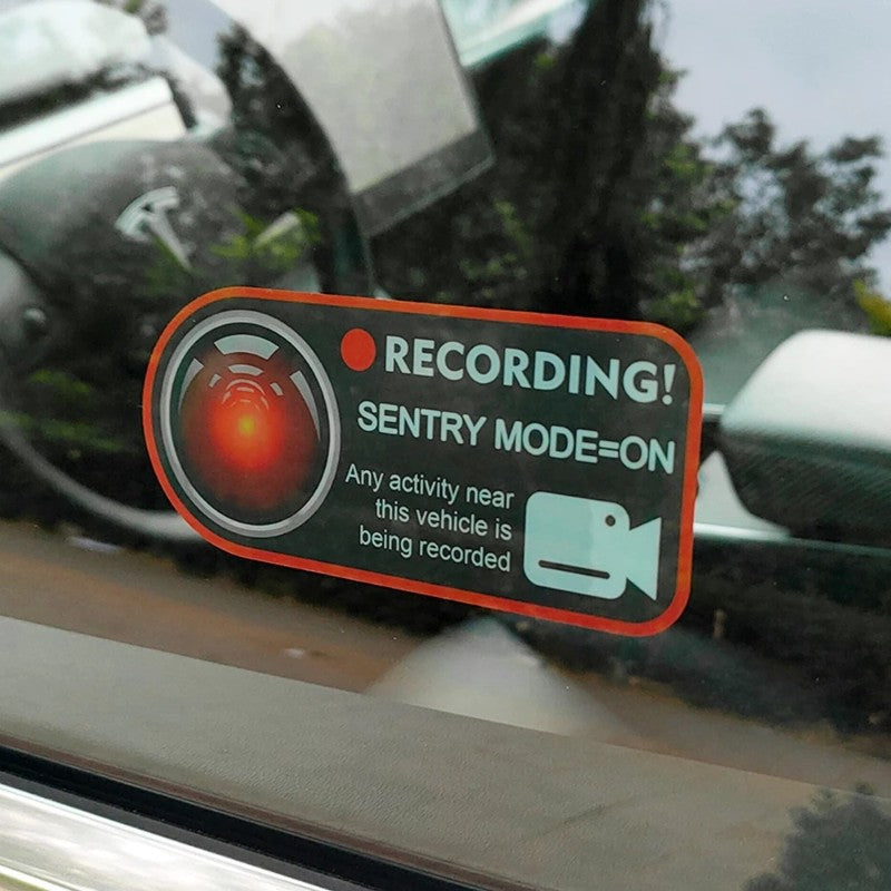 Anti-theft warning sentry mode clings for Tesla (2pcs)