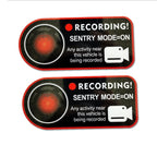 Anti-theft warning sentry mode clings for Tesla (2pcs)