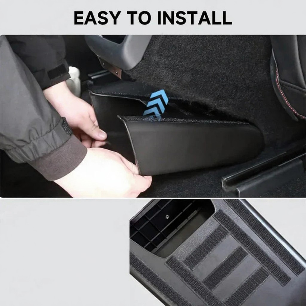 Under Seat Storage Box with Backseat Magnetic Trash Can for Tesla Model Y Juniper/ 3 Highland