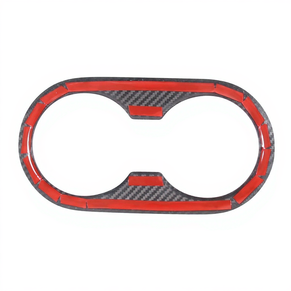 Carbon Fiber Backseat Cup Holder Cover for Tesla Model 3/Y