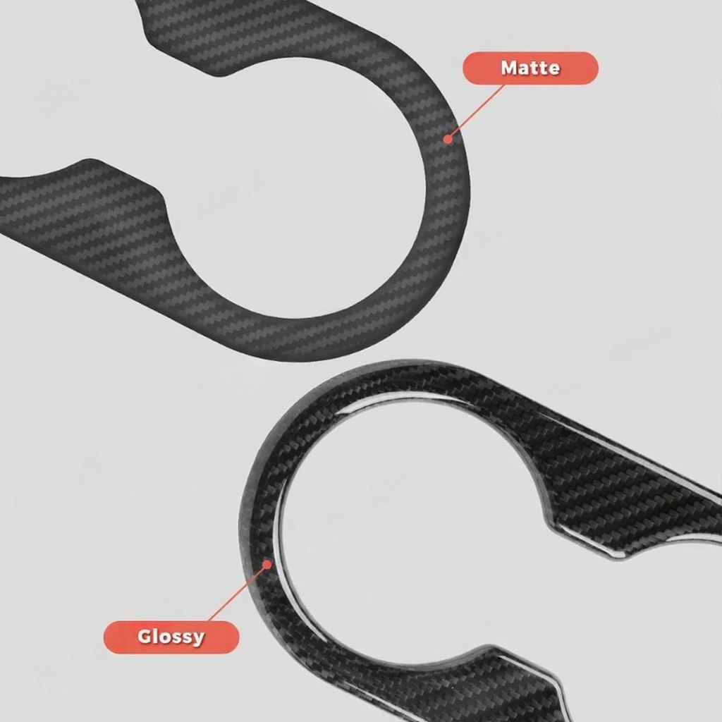 Carbon Fiber Backseat Cup Holder Cover for Tesla Model 3/Y