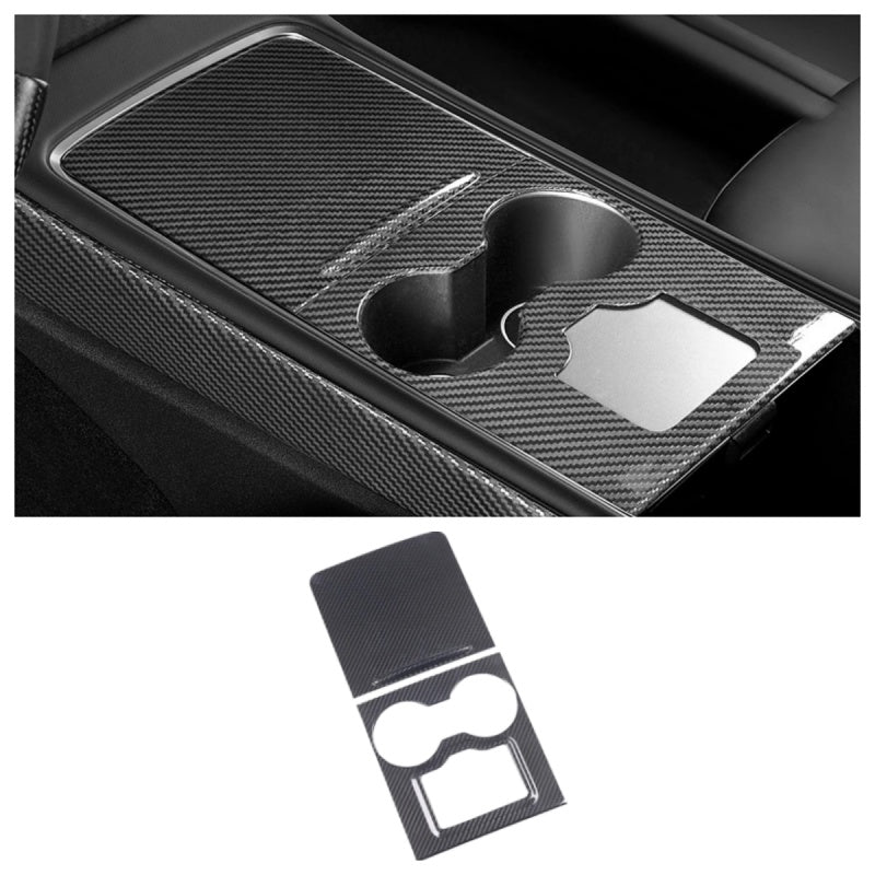 Carbon Fiber Center Console Trim Panel Cover for Tesla Model 3/Y Main image