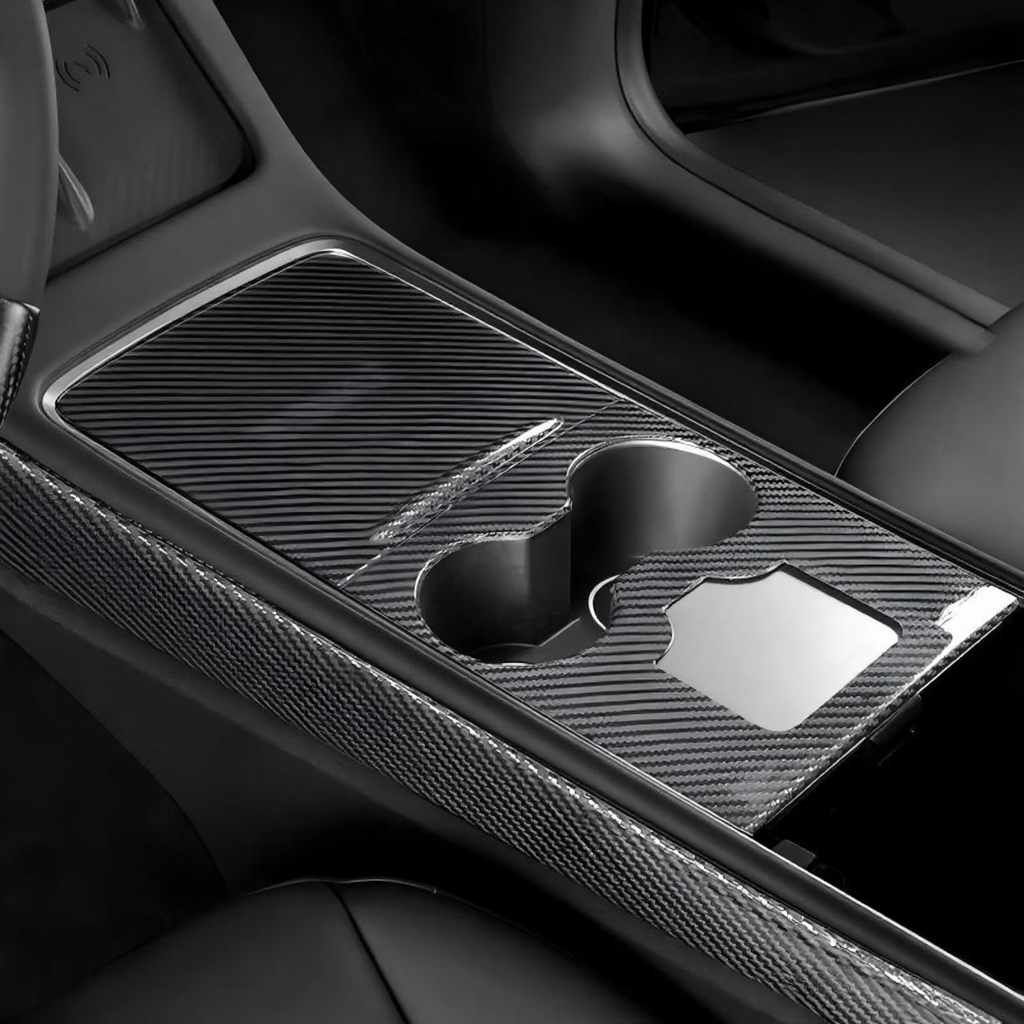 Carbon Fiber Center Console Trim Panel Cover for Tesla Model 3/Y