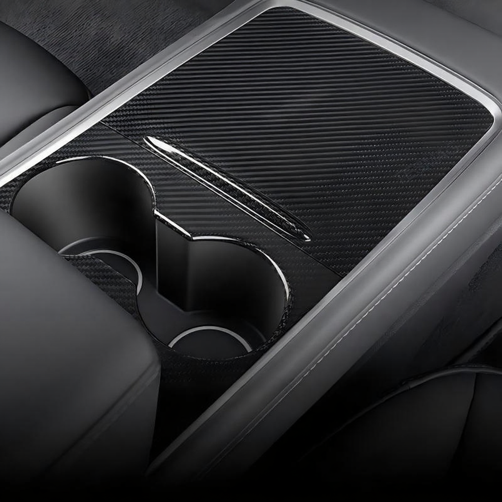 Carbon Fiber Center Console Trim Panel Cover for Tesla Model 3/Y