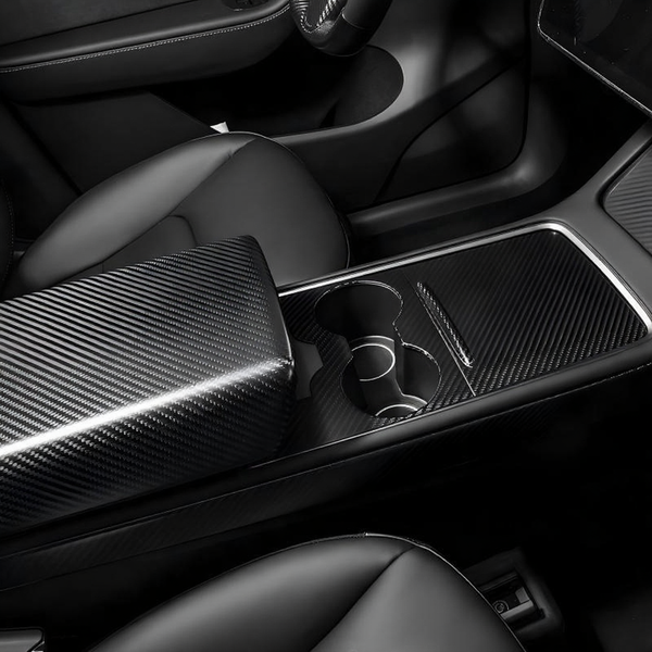 Carbon Fiber Center Console Trim Panel Cover for Tesla Model 3/Y