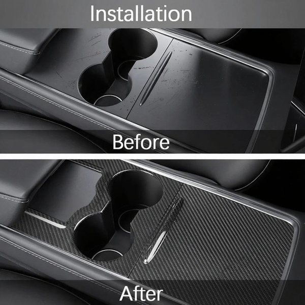 Carbon Fiber Center Console Trim Panel Cover for Tesla Model 3/Y