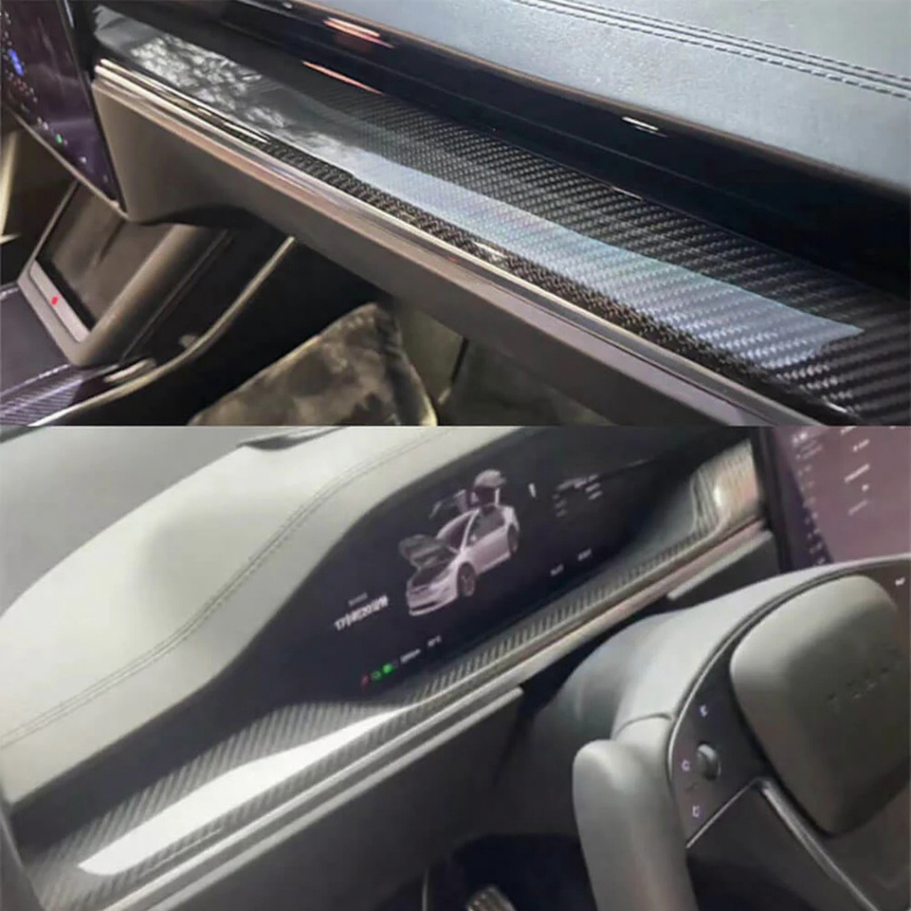 Carbon Fiber Dashboard Covers for Tesla Model S/X 2021+