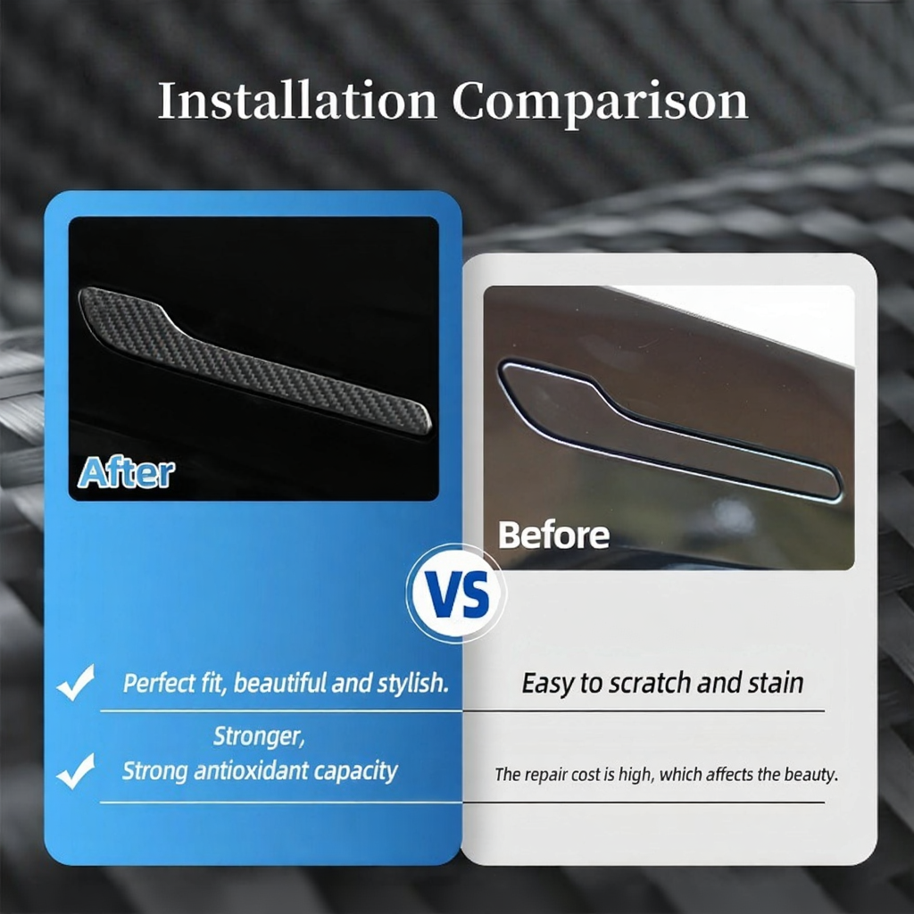Carbon Fiber Door Handle Covers for Tesla Model 3/Y