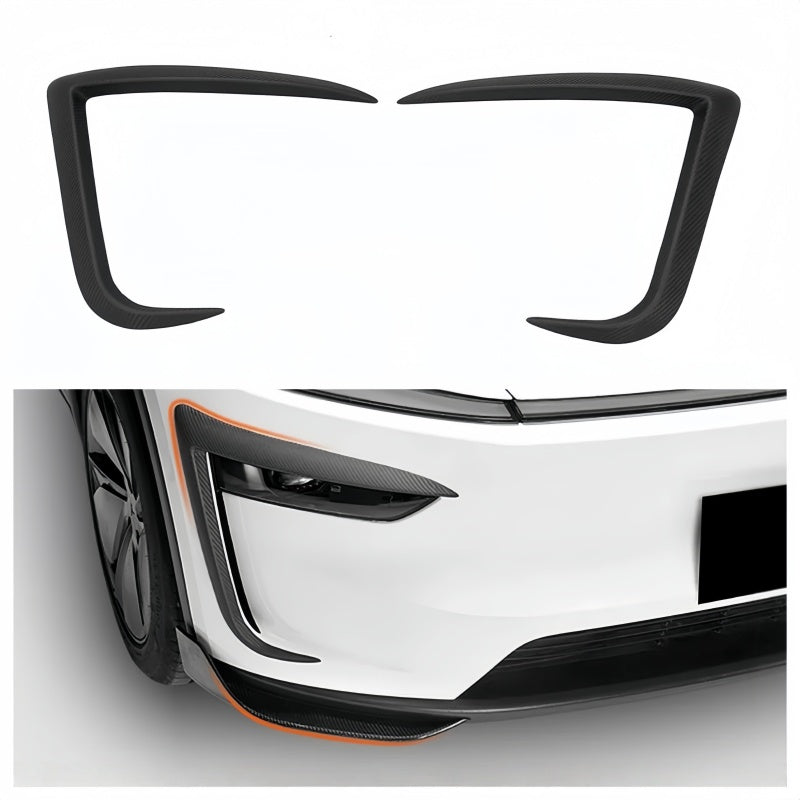 Carbon Fiber Front Fog Light Covers for Tesla Model Y Juniper 2025+ Main image